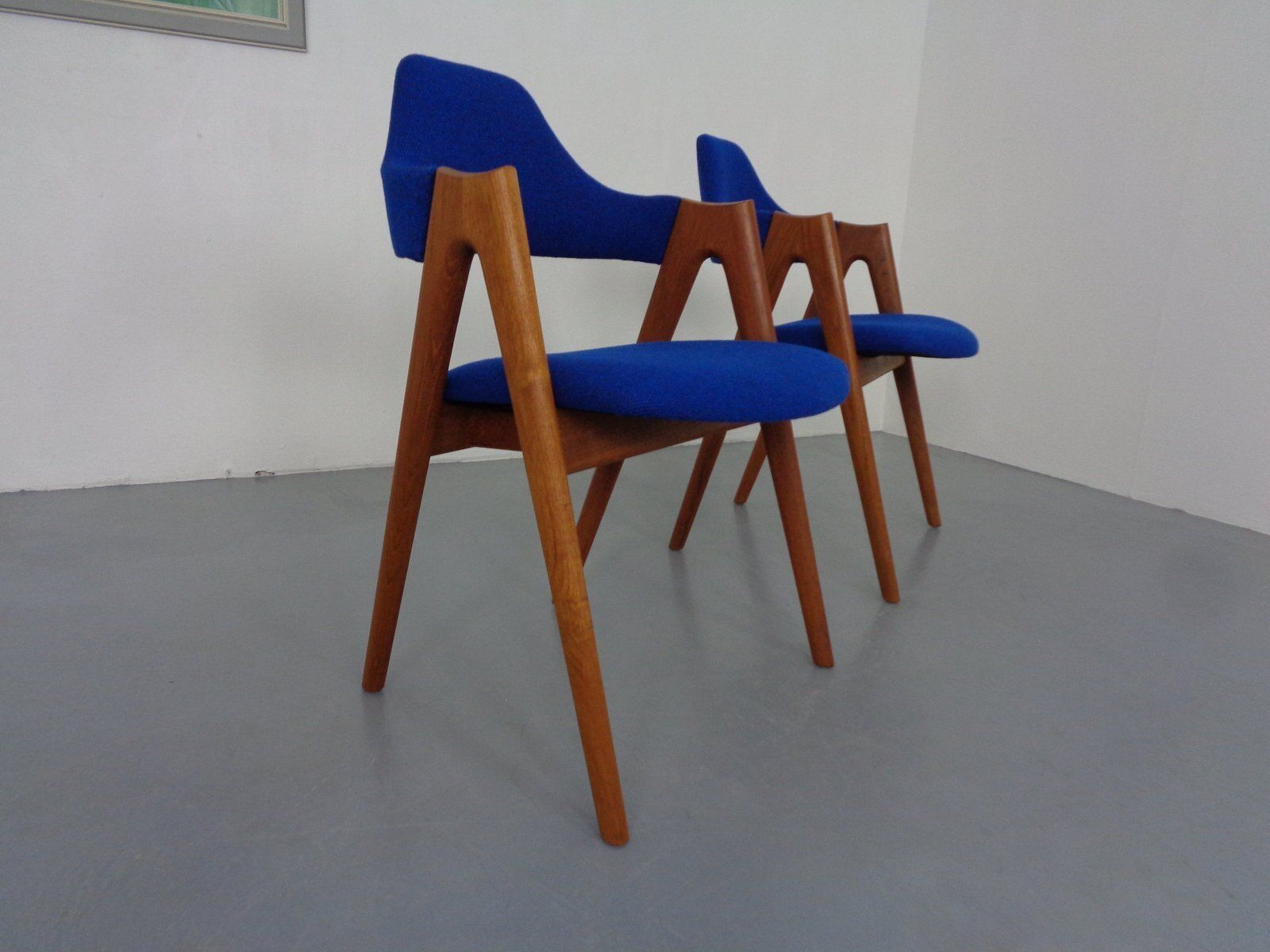 Set Of Compass Chairs In Teak And Kvadrat Hallingdal 65 By Kai Kristiansen For Schou Andersen, 1960s photo furniture