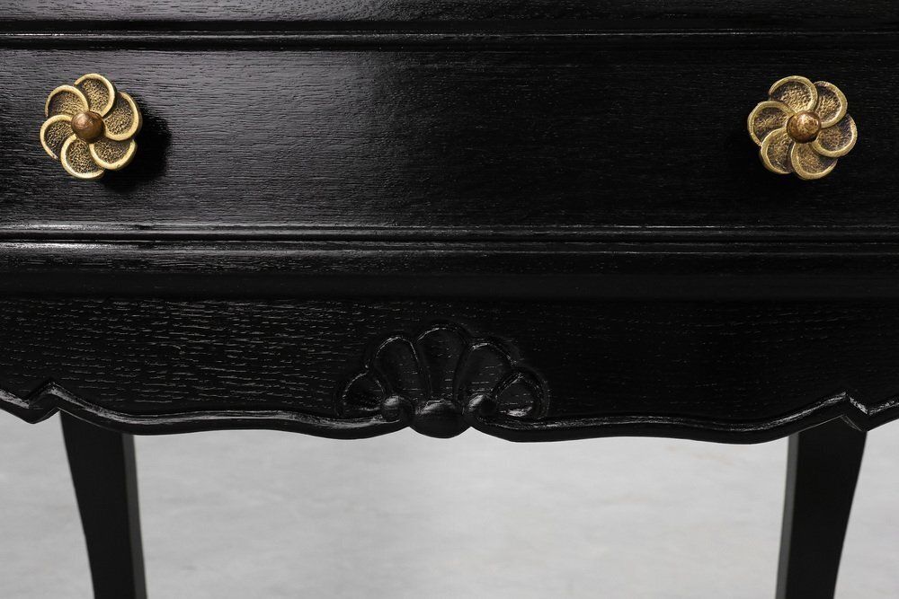 Louis XV Chest Of Drawers In Black Lacquered Oak, France, 1950s photo 1301.0