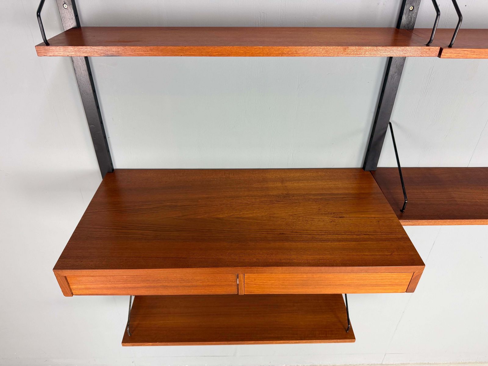 Poul Cadovius Mid  Century Modern Modular Teak Wall Unit Shelving For Cado, 1960 photo for sale