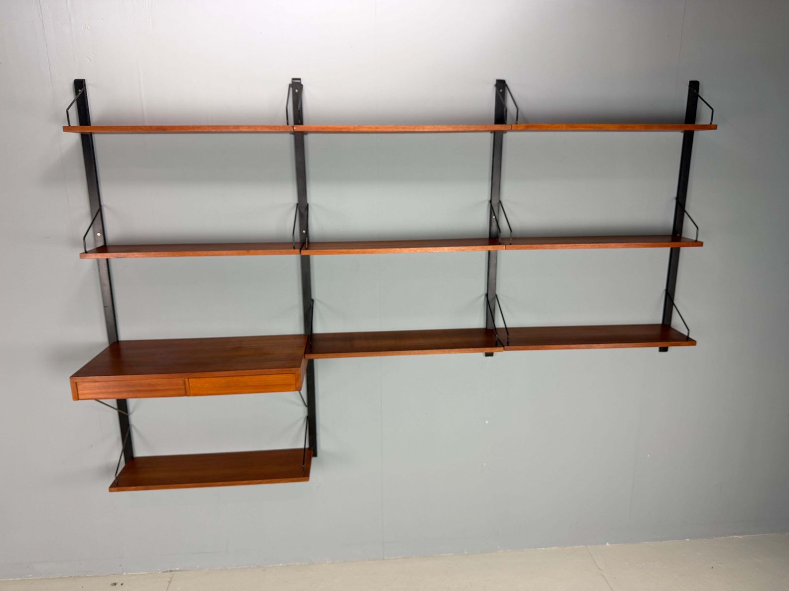 photo for sale Poul Cadovius Mid  Century Modern Modular Teak Wall Unit Shelving For Cado, 1960