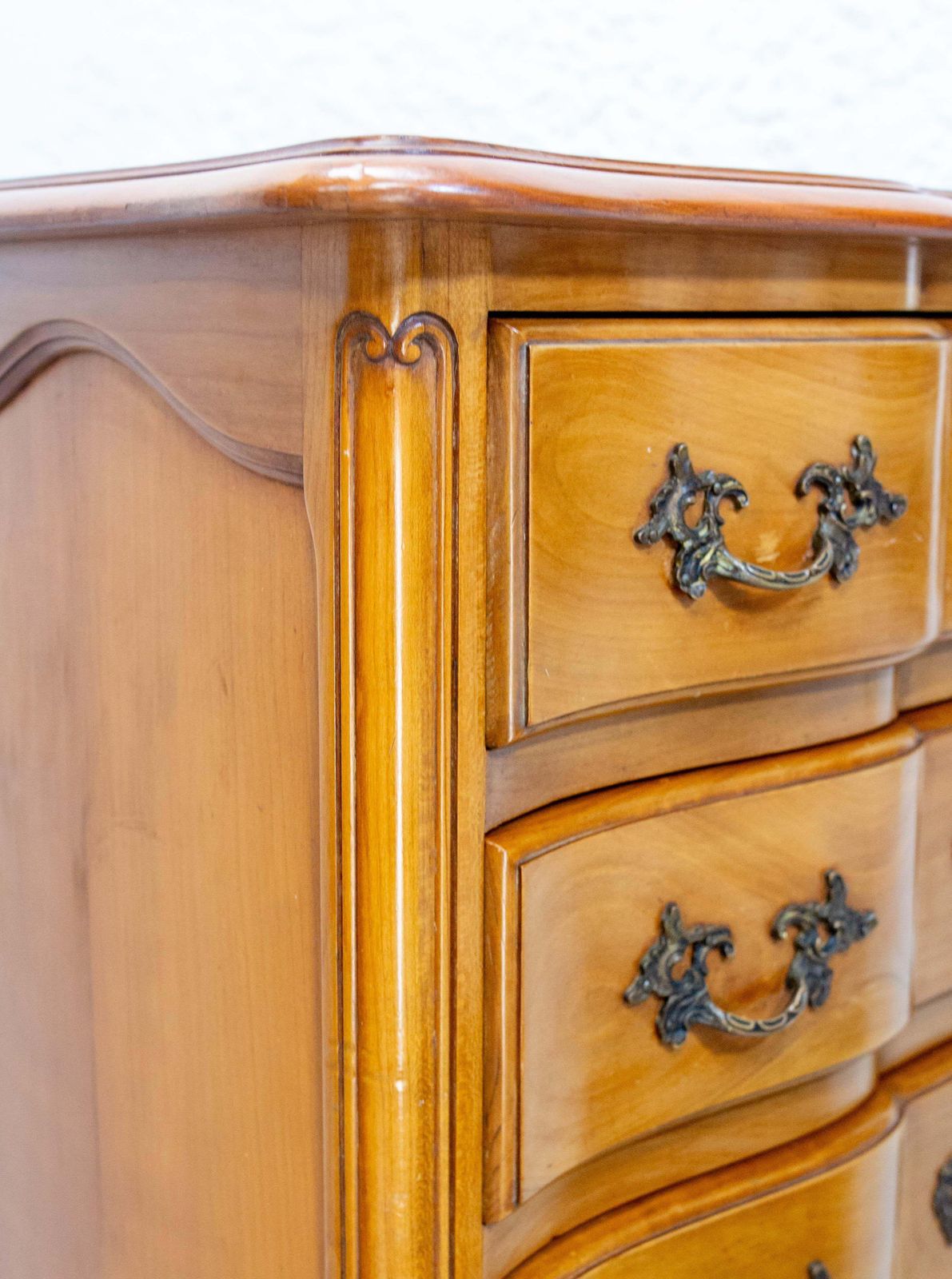 photo furniture French Louis XV Style Cherry Wood Commode Semainier Chest Of Drawers C. 1980