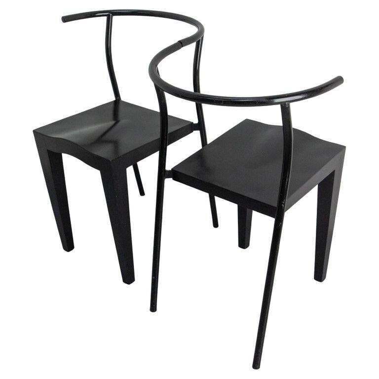 Pair Of Black Chairs DR Glob Of Philippe Starck For Kartell, Circa 1980 photo furniture