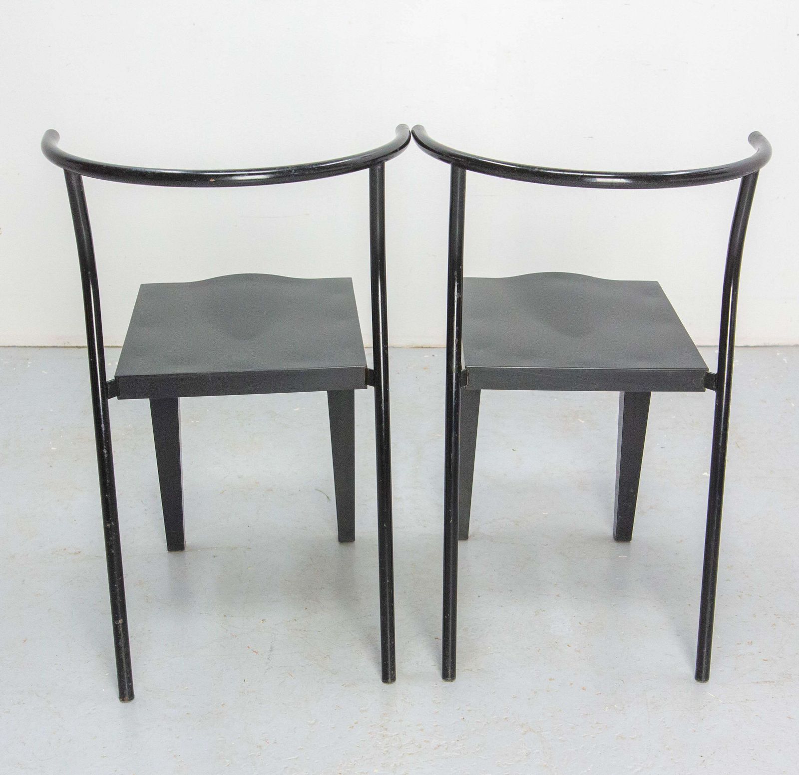 photo furniture Pair Of Black Chairs DR Glob Of Philippe Starck For Kartell, Circa 1980