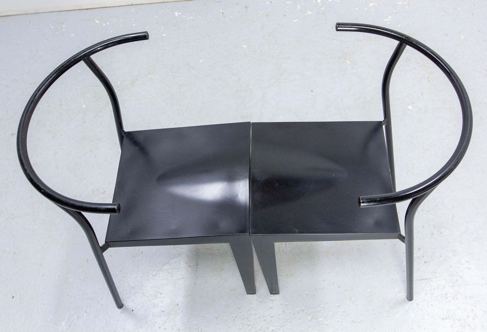 Furniture Pair Of Black Chairs DR Glob Of Philippe Starck For Kartell, Circa 1980 photo