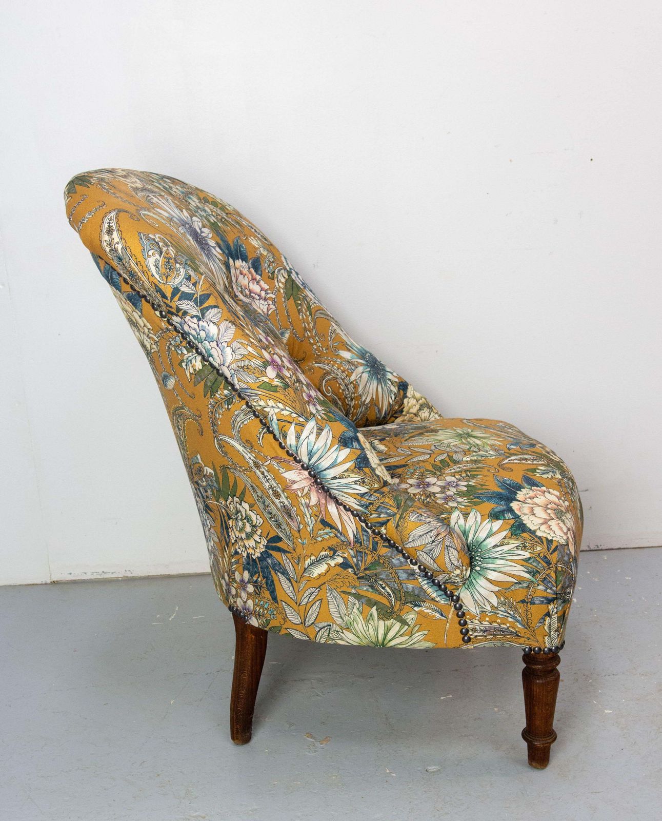 Antique Armchairs Reupholsted Chauffeuse Napoleon III French Late 19th Centuty photo 973.0