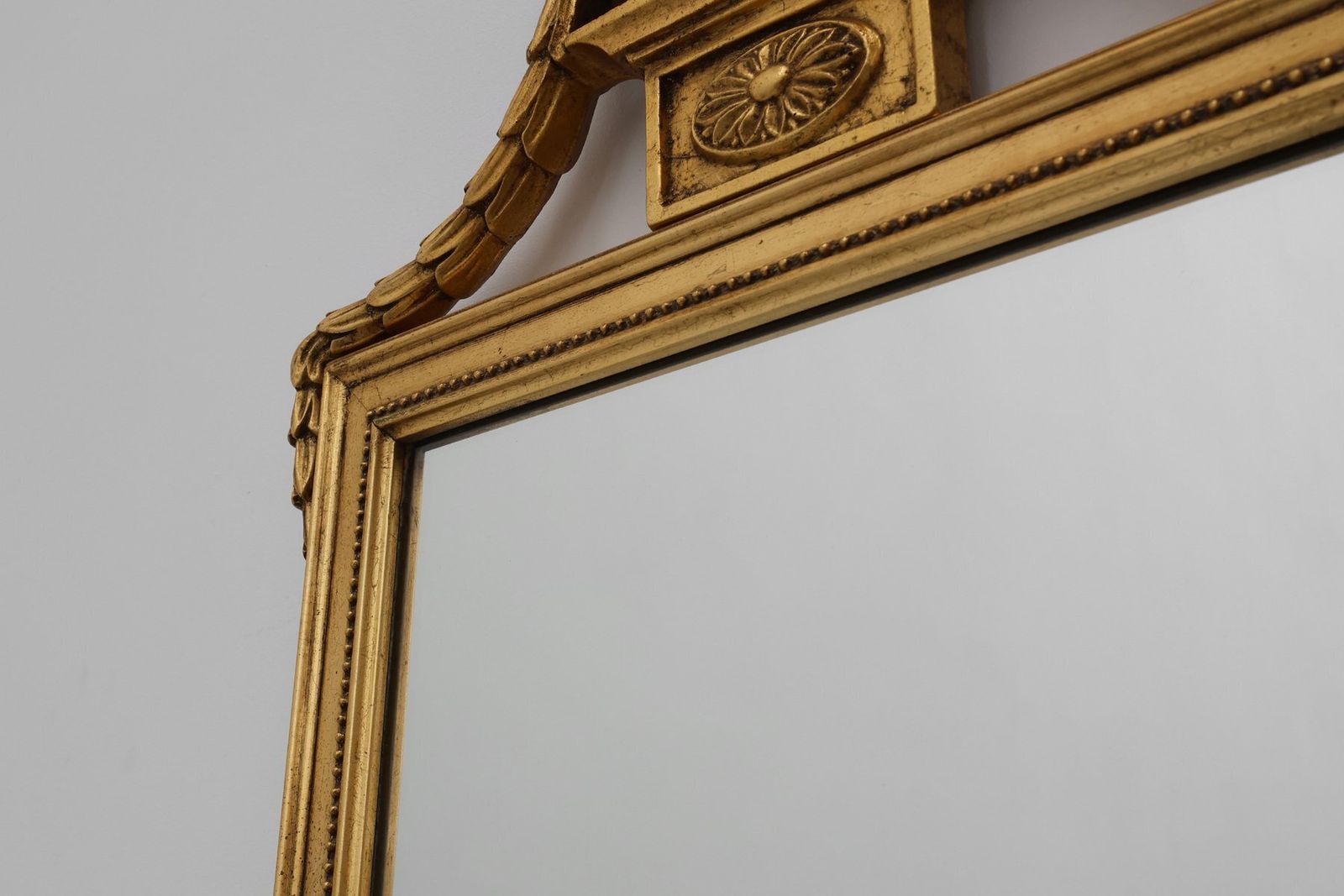 photo for sale Vintage Gilded Wooden Mirror With Eagle On Top, 1950s