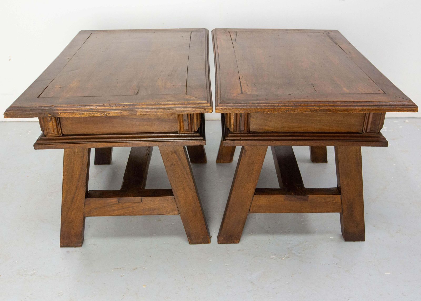Pair Of Large Nightstands Side Cabinets Bedside Exotic Wood, Brazil Circa 1960 photo vintage