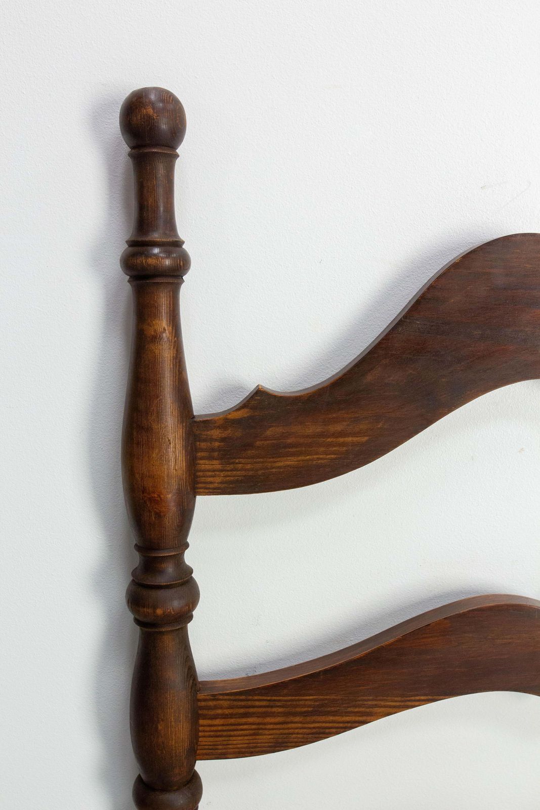 French Antique Fir Wood Headboard For Queen Size Bed Circa 1940 photo vinterior