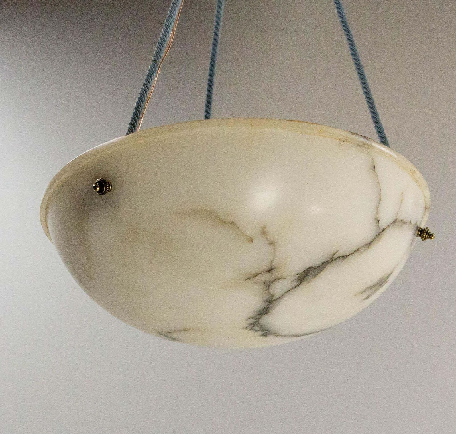 French Art Deco Lustre Alabaster Ceiling Pendant Chandelier, Circa 1930 photo 1553.0