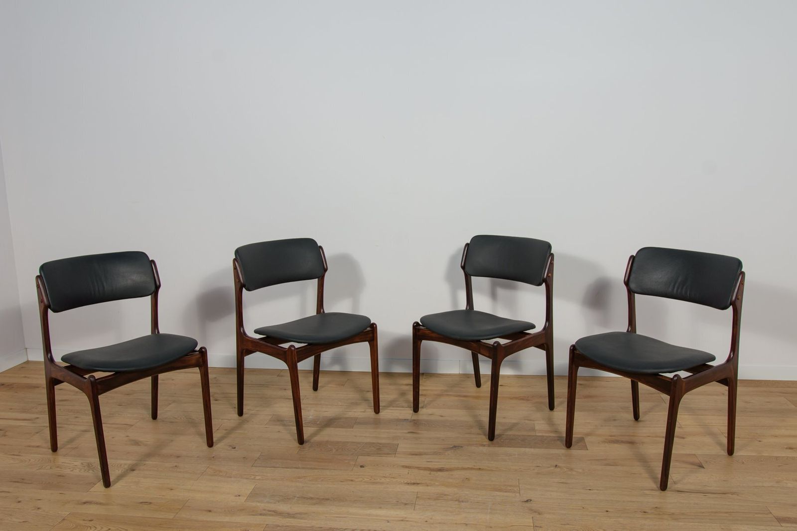 Model 49 Rosewood Dining Chairs By Erik Buch For Oddense Maskinsnedkeri, 1960s, Set Of 4