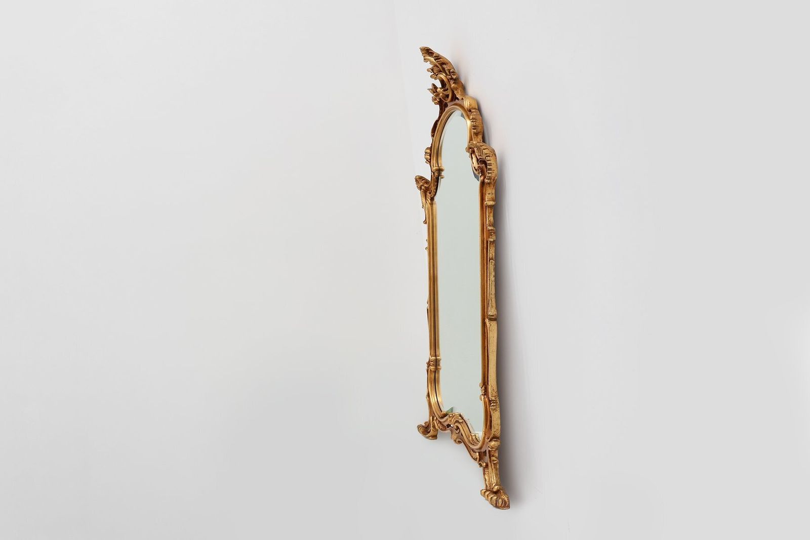 photo for sale Large 20th Century Louis XV Baroque Gilt Wooden Mirror, 1950s