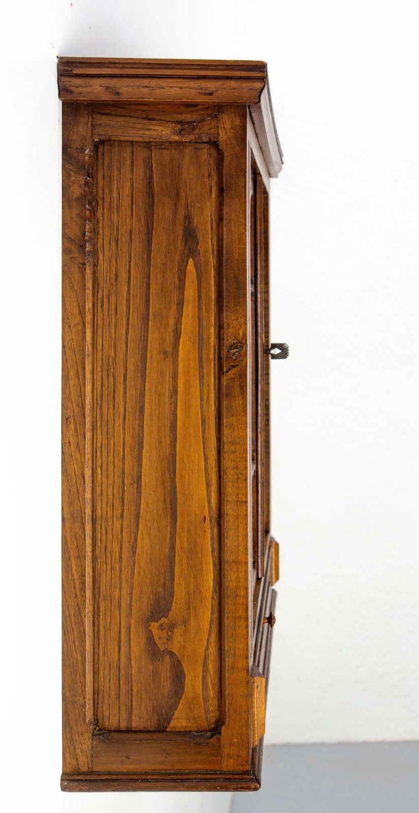 French Little Armoire Two Doors Oak & Glass Wall Cabinet, Circa 1920 photo Furniture