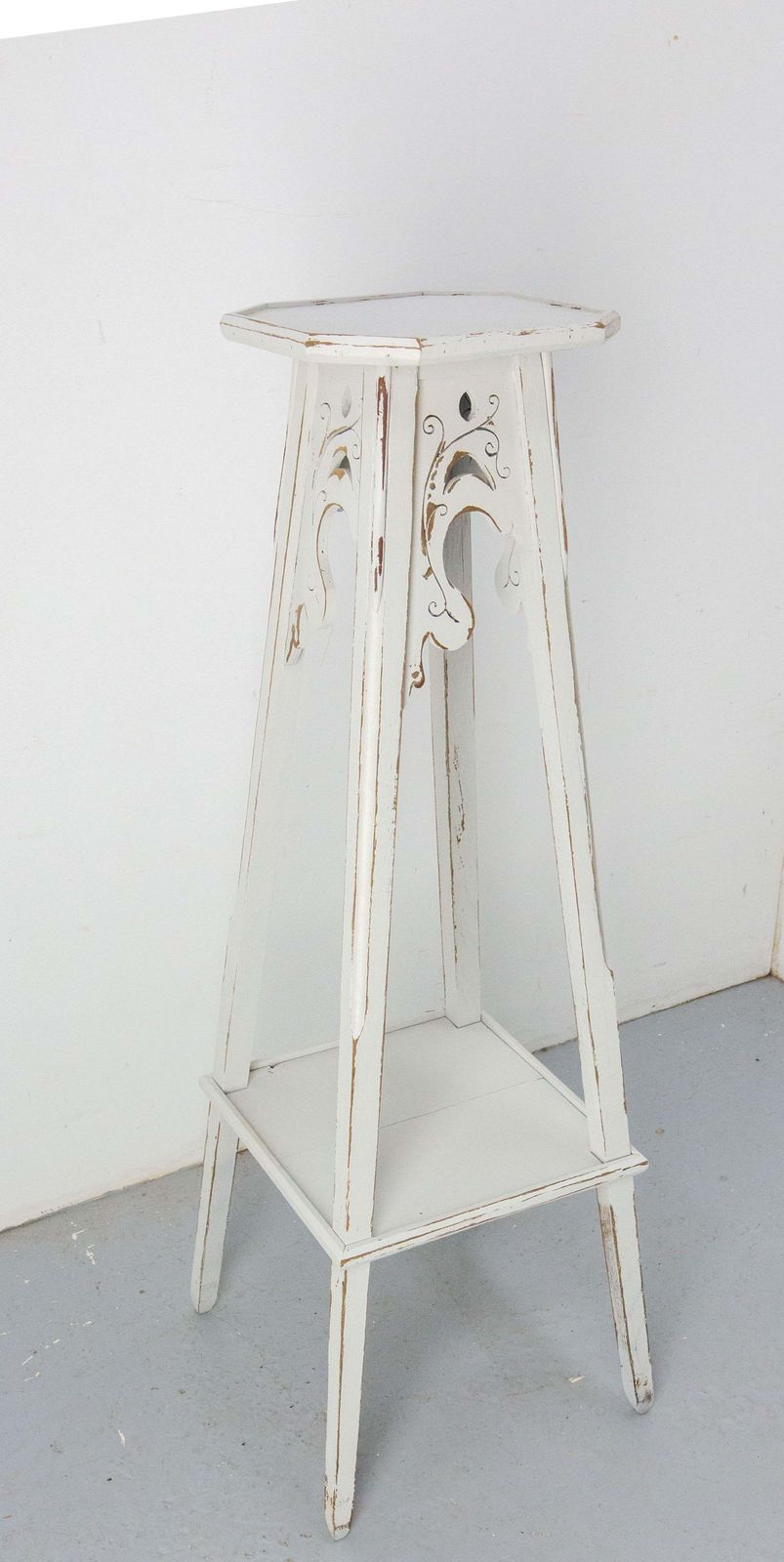 French Octogonal Selette Pedestal Or Plant Holder Poplar Patinated Paint C 1900 photo buy
