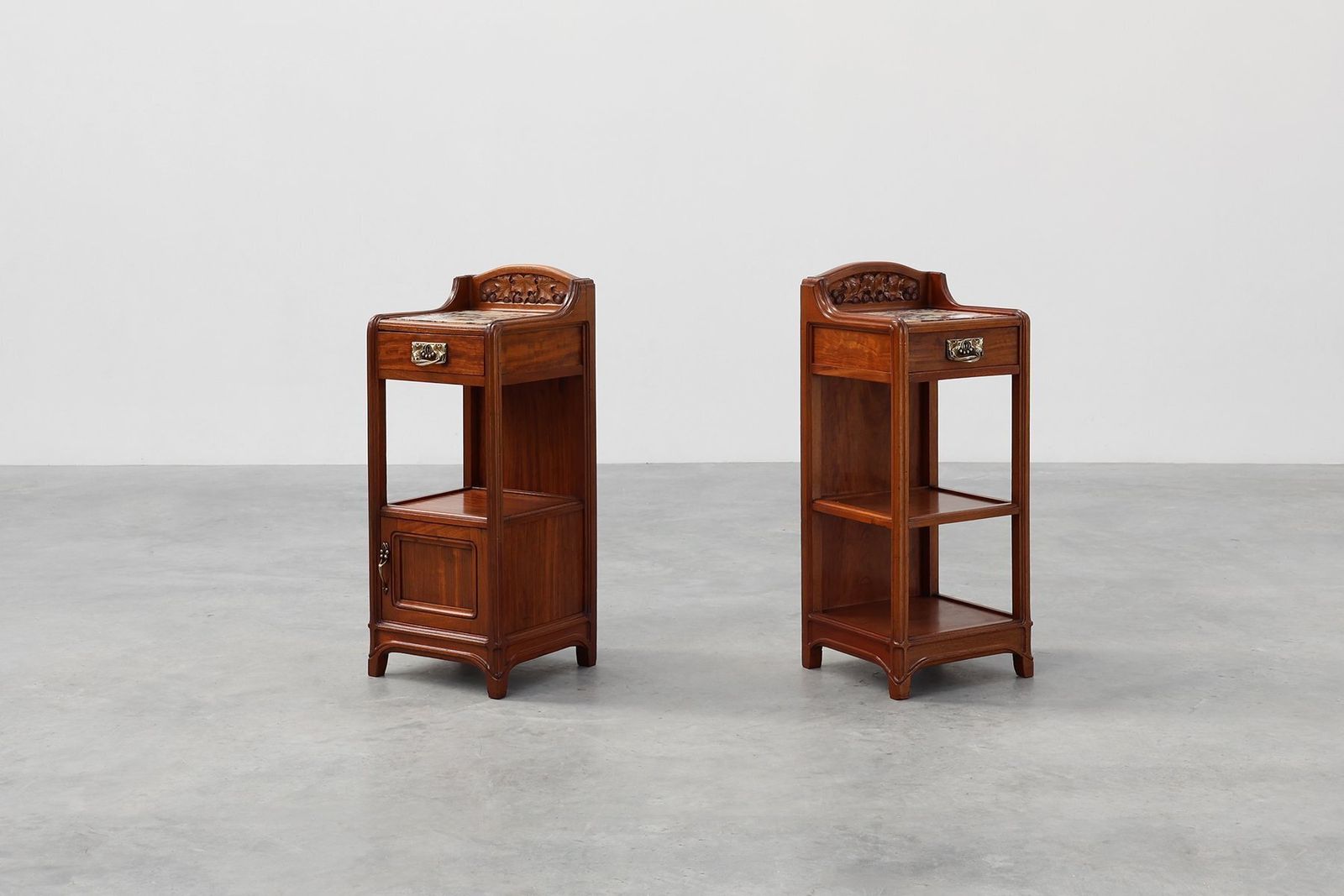 Art Nouveau Nightstands With Marble Top Attributed To Paul Alexandre Dumas, France, 1910s, Set Of 2 photo Furniture