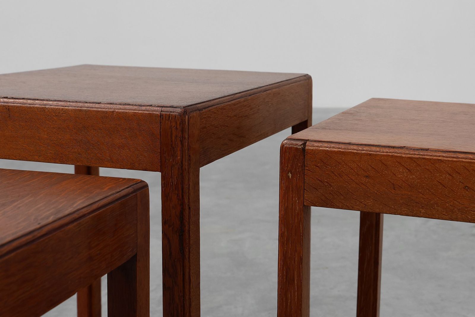 Art Deco Oak Stacking Tables, France, 1920s, Set Of 3 photo furniture