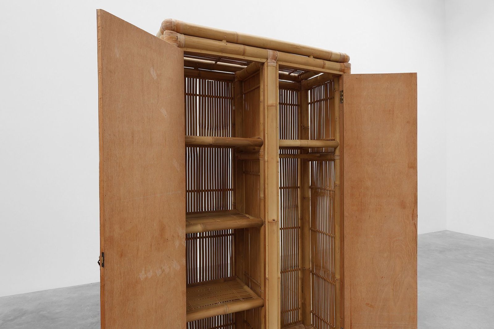 Mid Century Bamboo And Rattan Wardrobe, Italy, 1960s photo buy