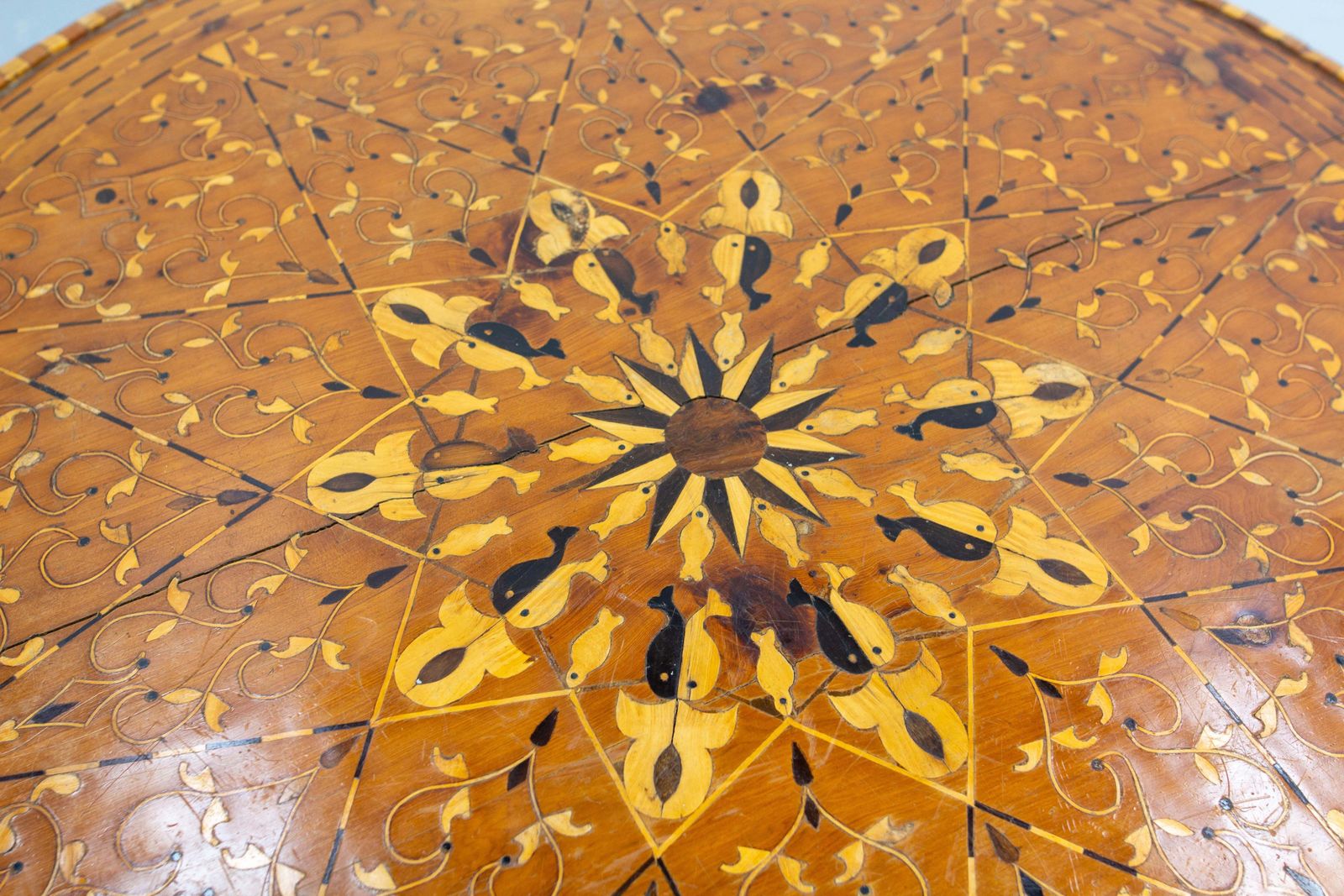 Moroccan Inlaid Atlas Cedar Central Or Coffee Table  20th Mid Century photo buy