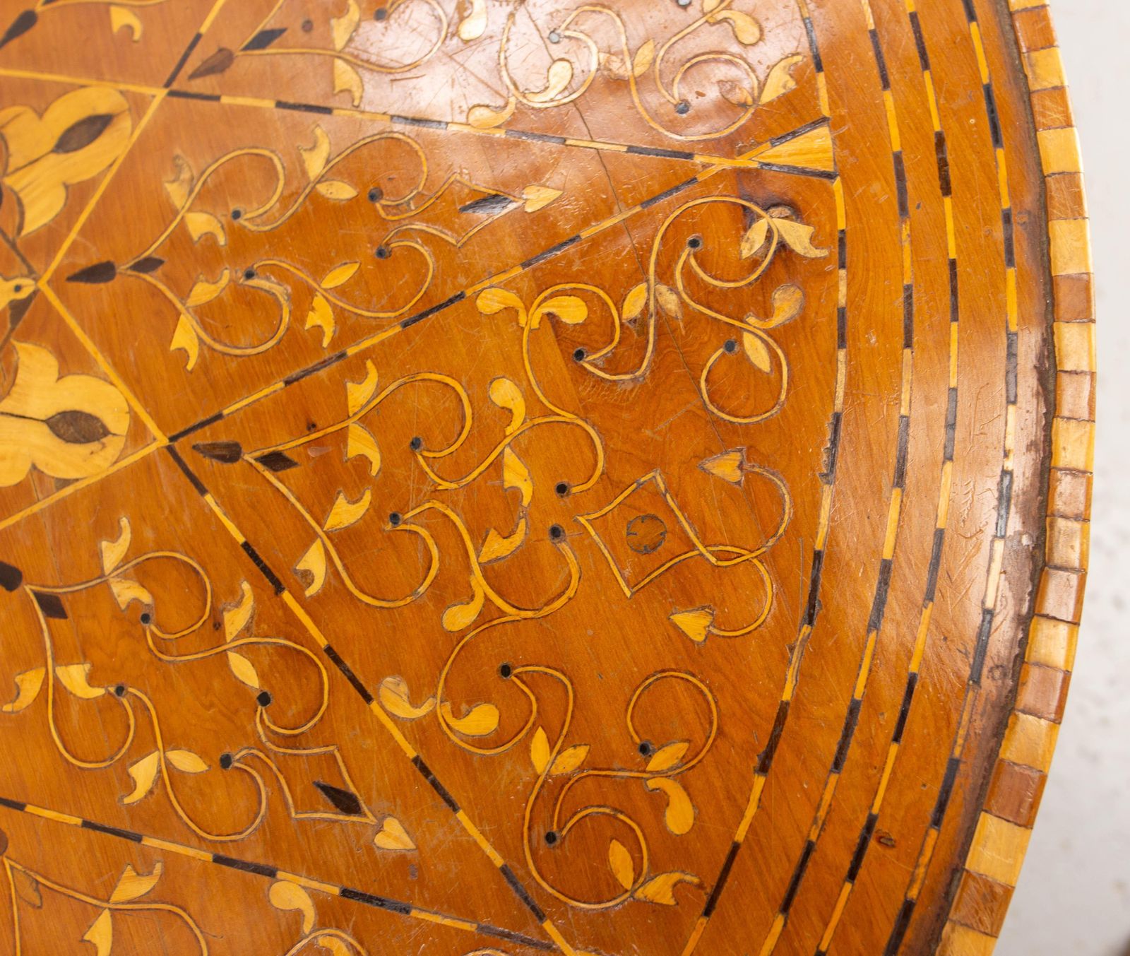 Moroccan Inlaid Atlas Cedar Central Or Coffee Table  20th Mid Century photo vintage