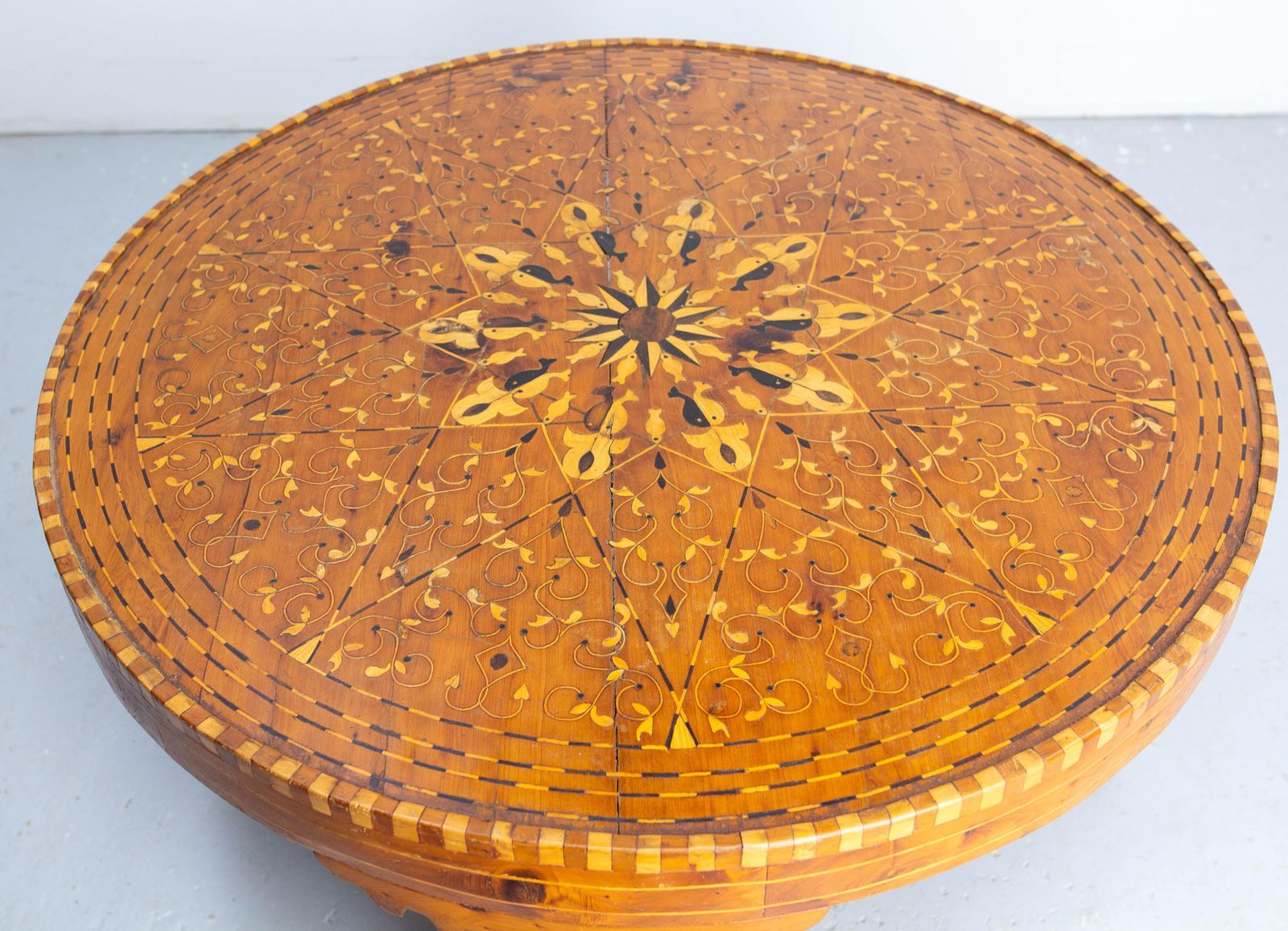 photo buy Moroccan Inlaid Atlas Cedar Central Or Coffee Table  20th Mid Century