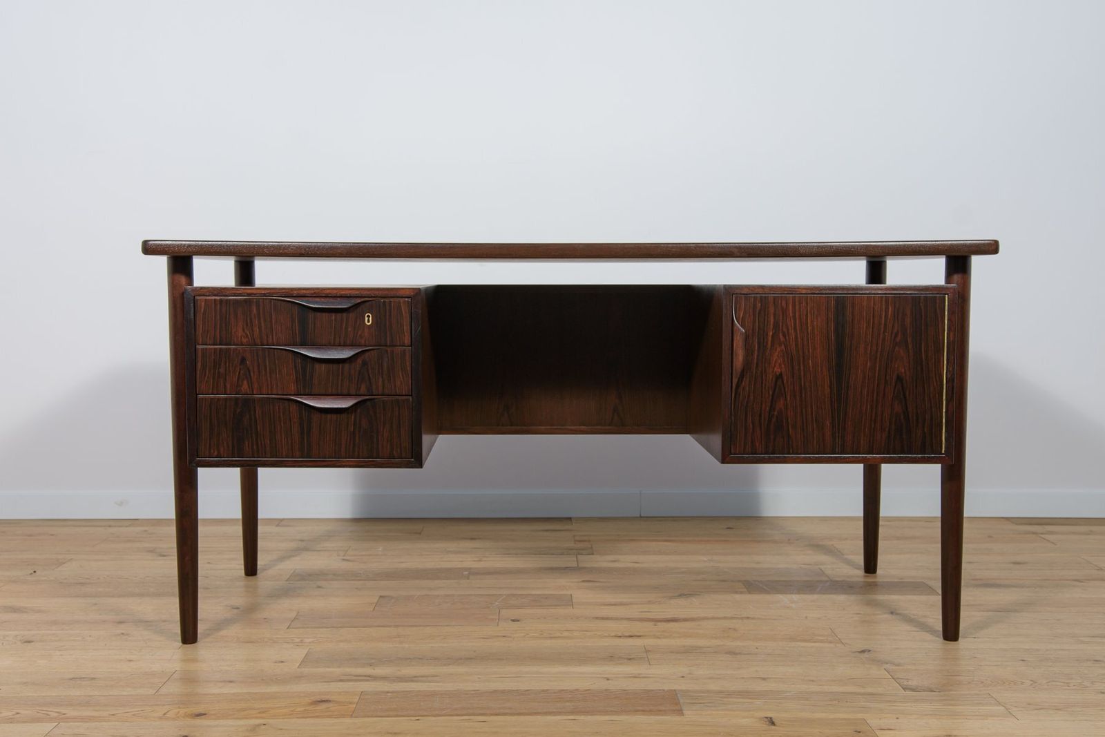 Mid Century Freestanding Rosewood Desk, Denmark, 1960s photo Furniture