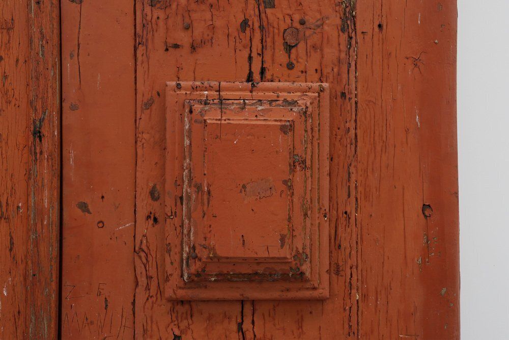 photo furniture Large 17th Century Terracotta Lacquered Oak Monastery Doors, Portugal, Set Of 2