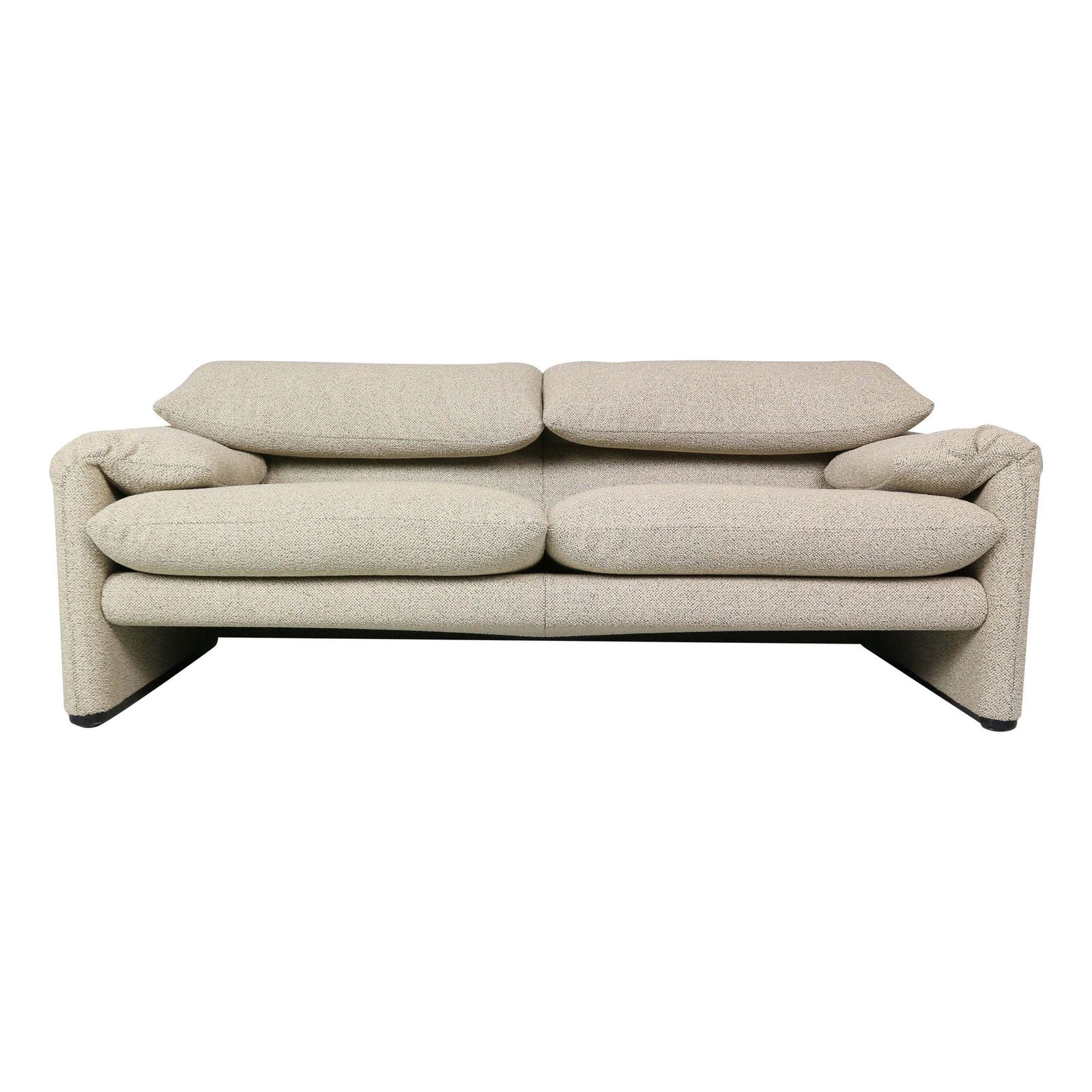 Vico Magistretti "Maralunga" 2 And A Half Seater Re Upholstered Sofa For Cassina