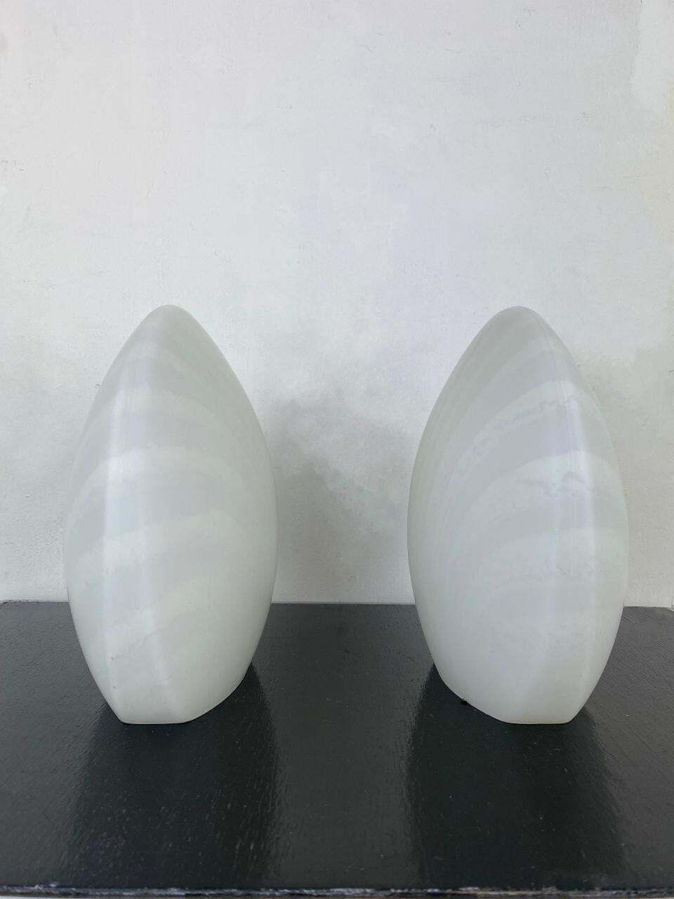 Moon Shell Table Lamps Glass Peill Putzler  Zebra Series 1960 Set photo Lighting