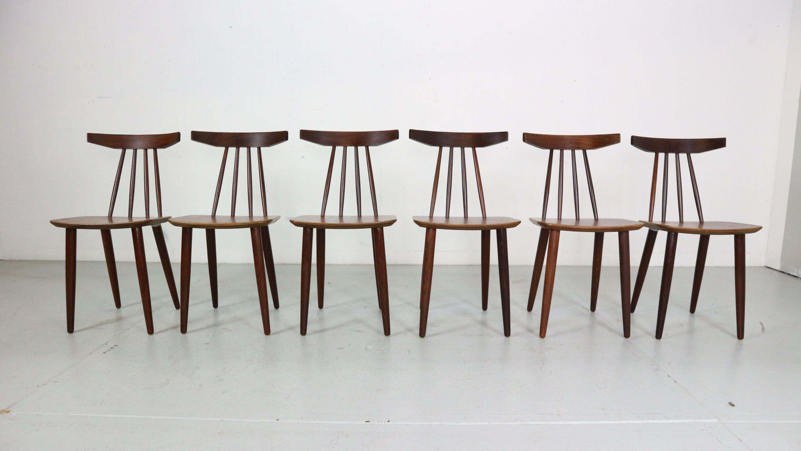 Poul Volther Set Of 6 Dinning Room Chairs "3705" For Fremel Røjle, Denmark, 1960 photo 1950.0