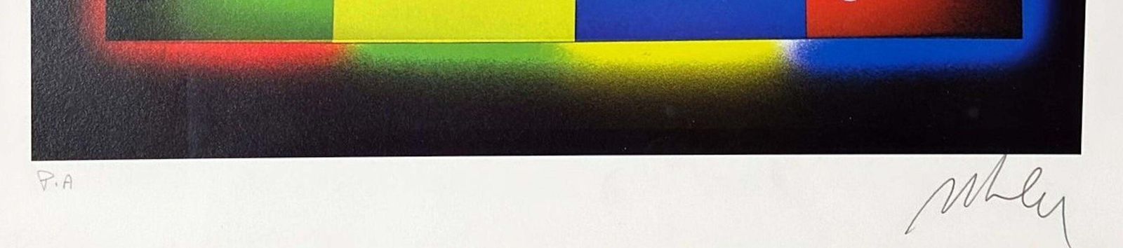 Marco Lodola Color Screenprint On Paper, “A.P.” (Artist’s Proof) Mirror Frame photo vintage