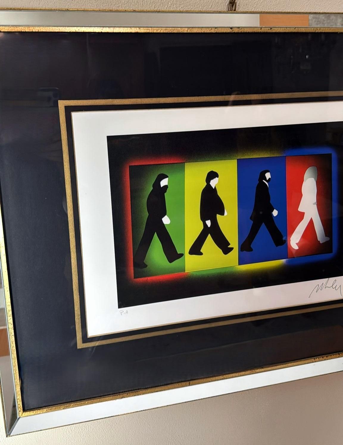 752.0 Marco Lodola Color Screenprint On Paper, “A.P.” (Artist’s Proof) Mirror Frame photo