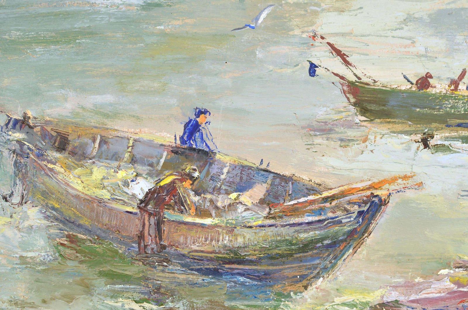 Alexander Schulzfishermen' Boats. 1962. Oil On Cardboard. 80x100 Cm.1962 photo furniture