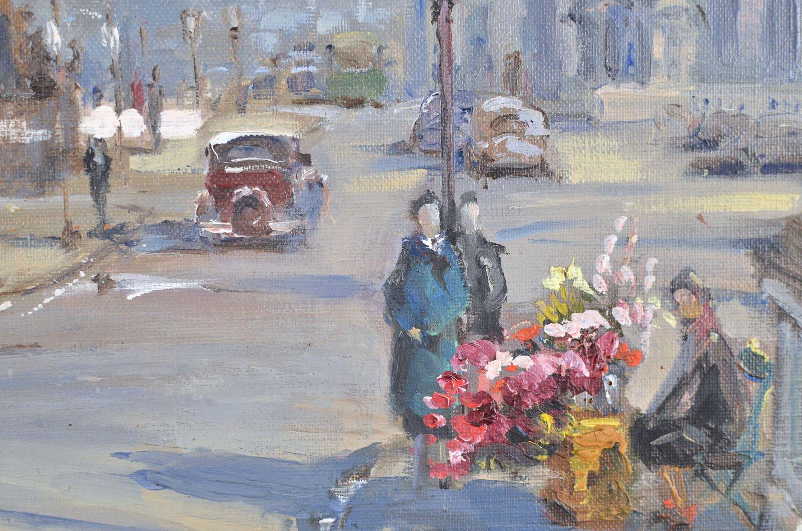 Constantine Klugepalace De La Concorde, Paris. 1950. Canvas, Oil. 54x65 Cm. Frame Size 70x81 Cm photo for sale