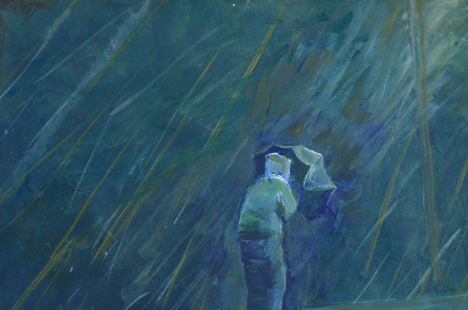 Ansis Butnorin The Rain. 2024., Acrylic On Paper, 25x25 Cm2024 photo 382.0