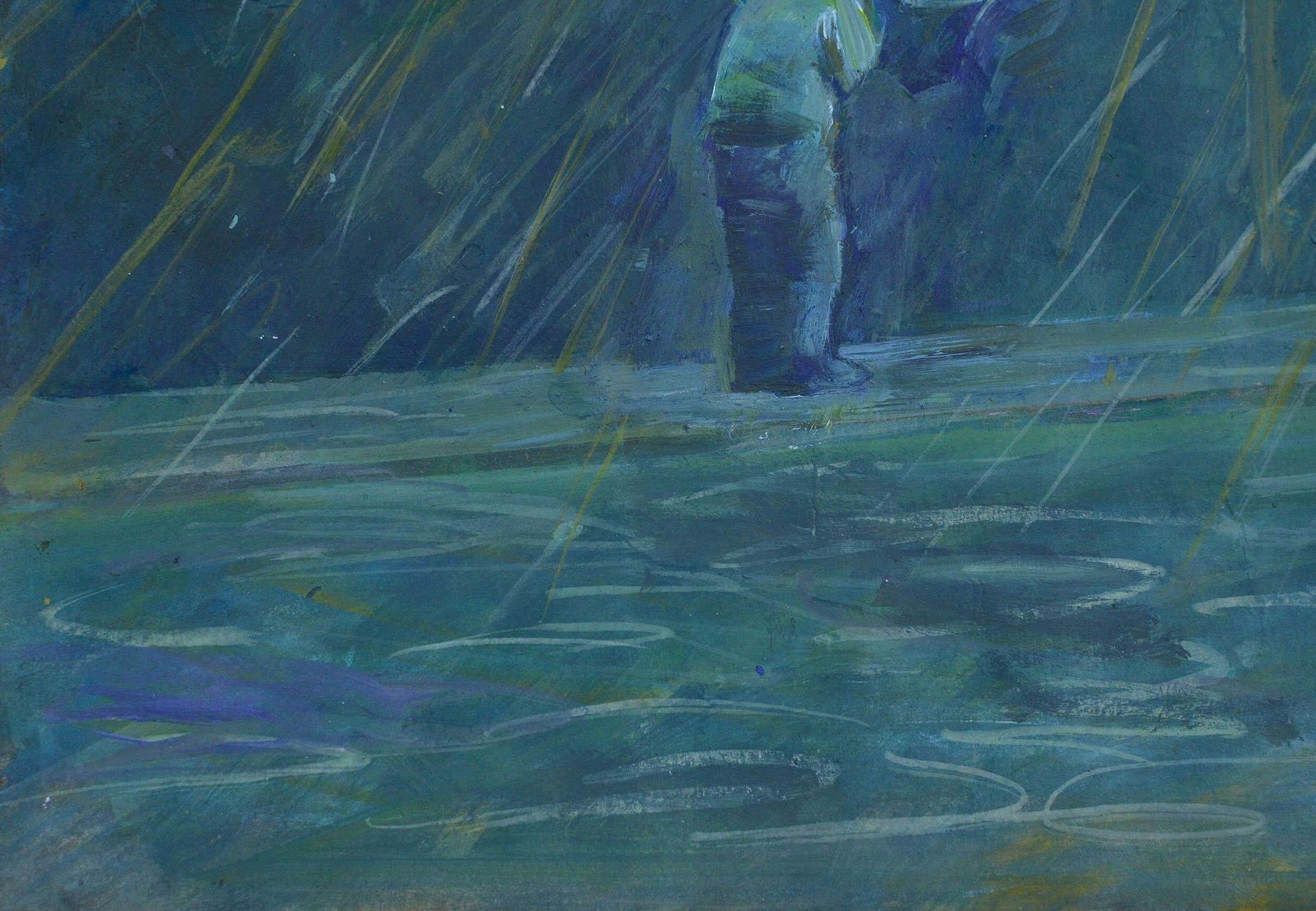 Ansis Butnorin The Rain. 2024., Acrylic On Paper, 25x25 Cm2024 photo vinterior