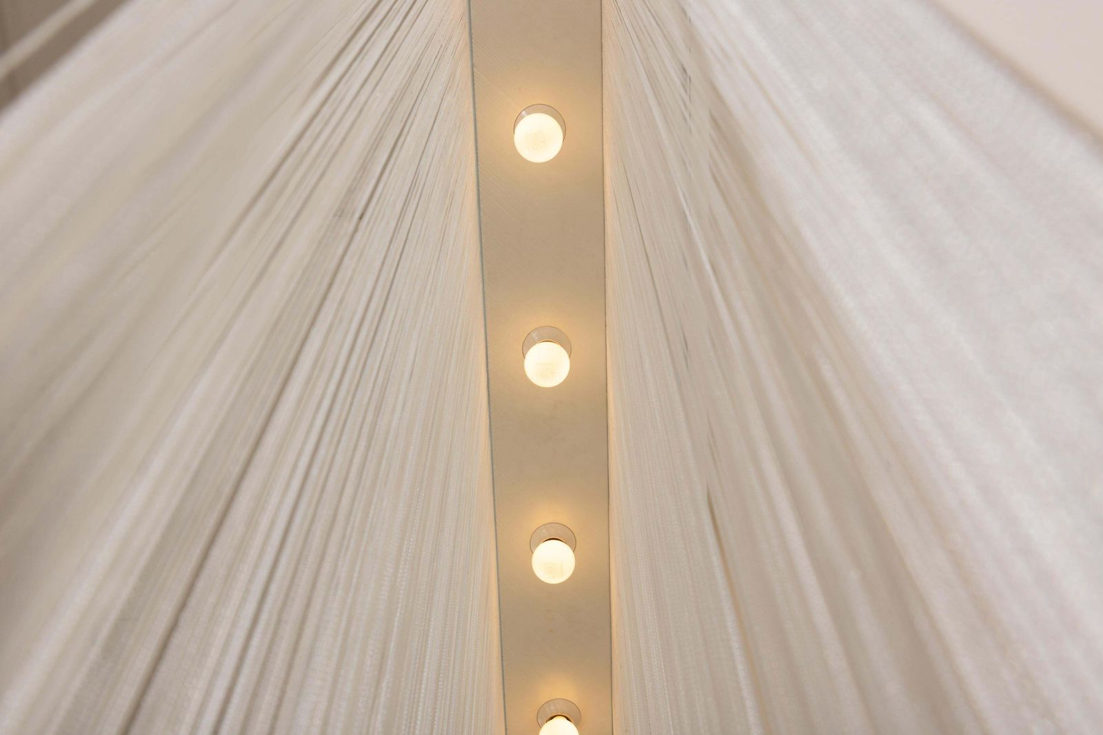 Pair Of Mariyo Yagi Garbo Chandeliers Metal And Nylon 1970s photo vintage