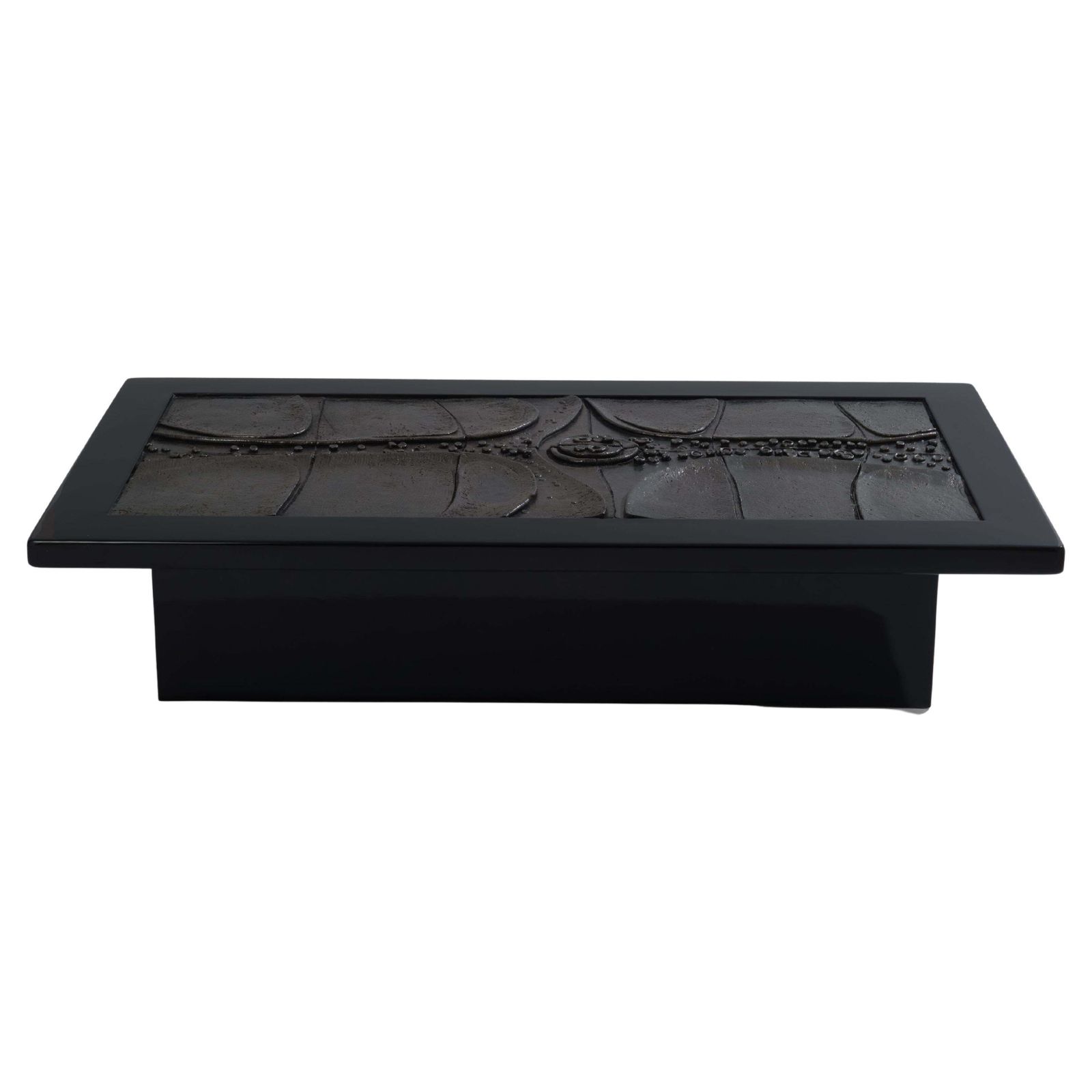 Belgian Brutalist Ceramic Lacquer Coffee Table Erik Deforce 1977