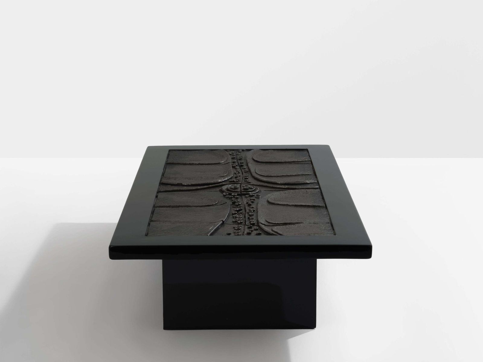 Belgian Brutalist Ceramic Lacquer Coffee Table Erik Deforce 1977 photo 18630.0