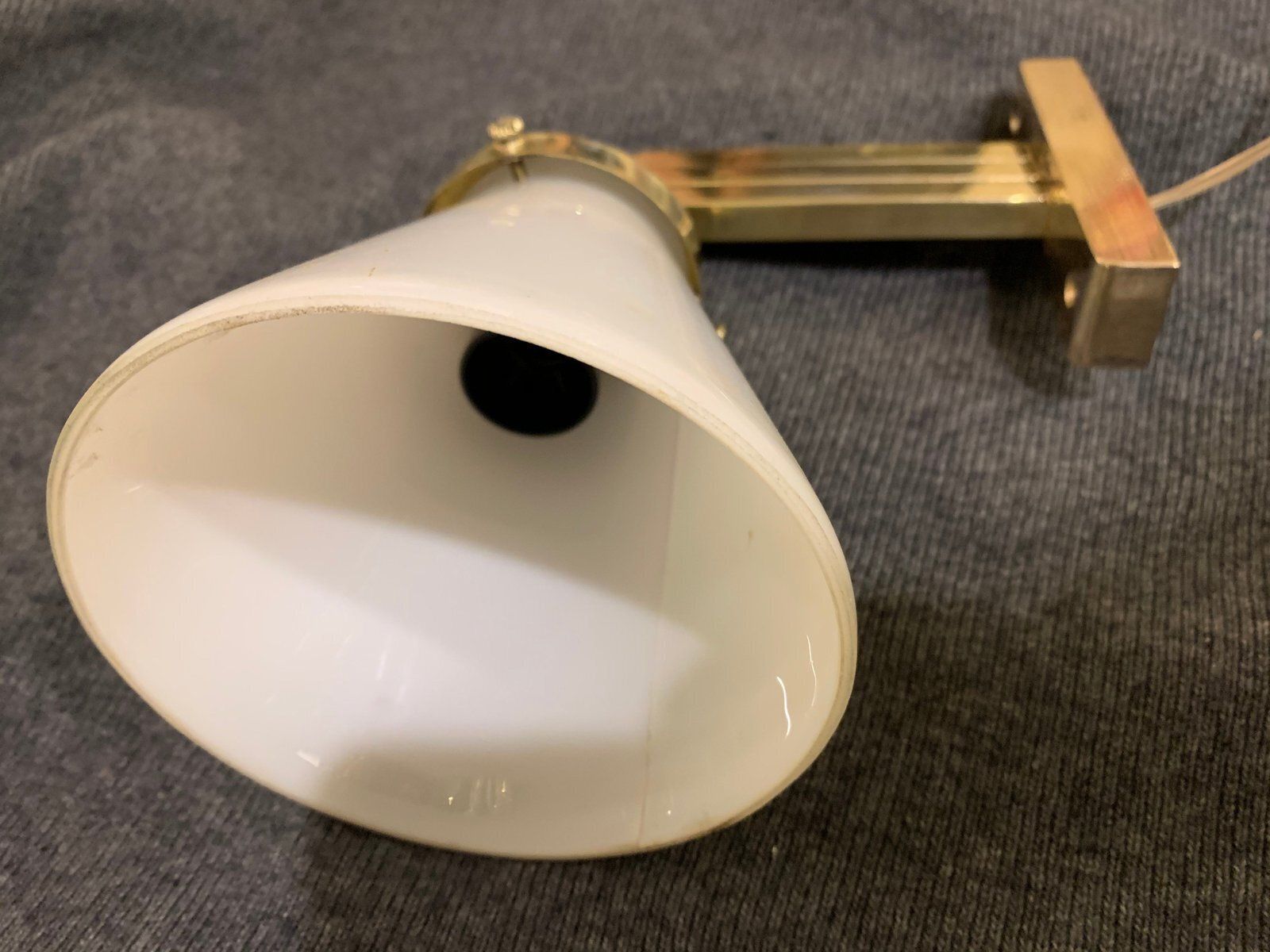 Italian Art Deco Brass Wall Lamps With Opaline Glass Tulip Shades, 1920s, Set Of 2 photo furniture