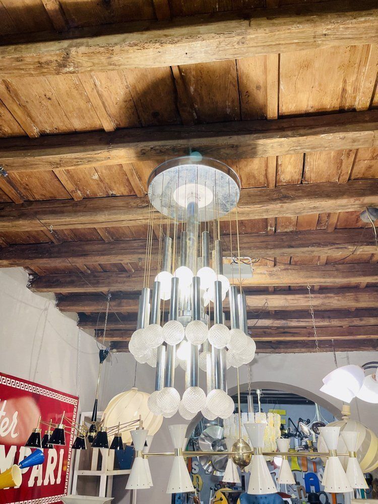 Chandelier By Gaetano Sciolari, 1970s photo for sale