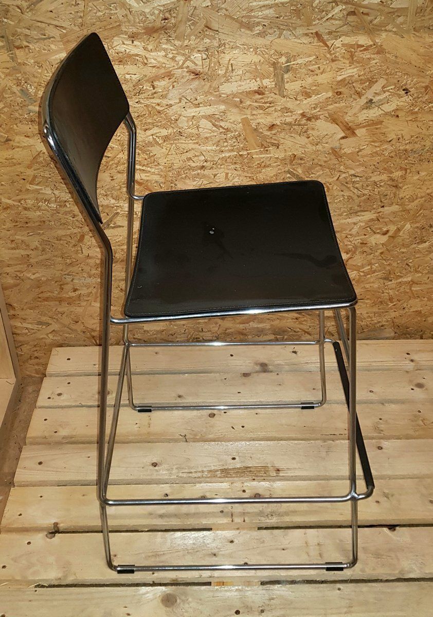 Italian Black Sultana Bar Chair From Arrben With Chromed Legs, 1970s photo 808.0