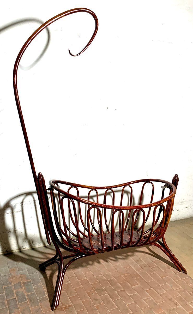 No. 2 Rocking Cradle With Curtain Arm By Michael Thonet For Thonet, 1891 photo for sale