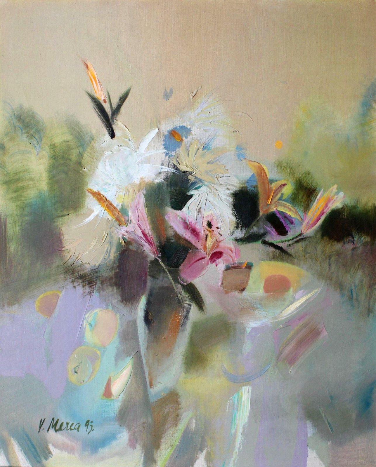 Vita Mercastill Life, Canvas/Oil, 84x72 Cm