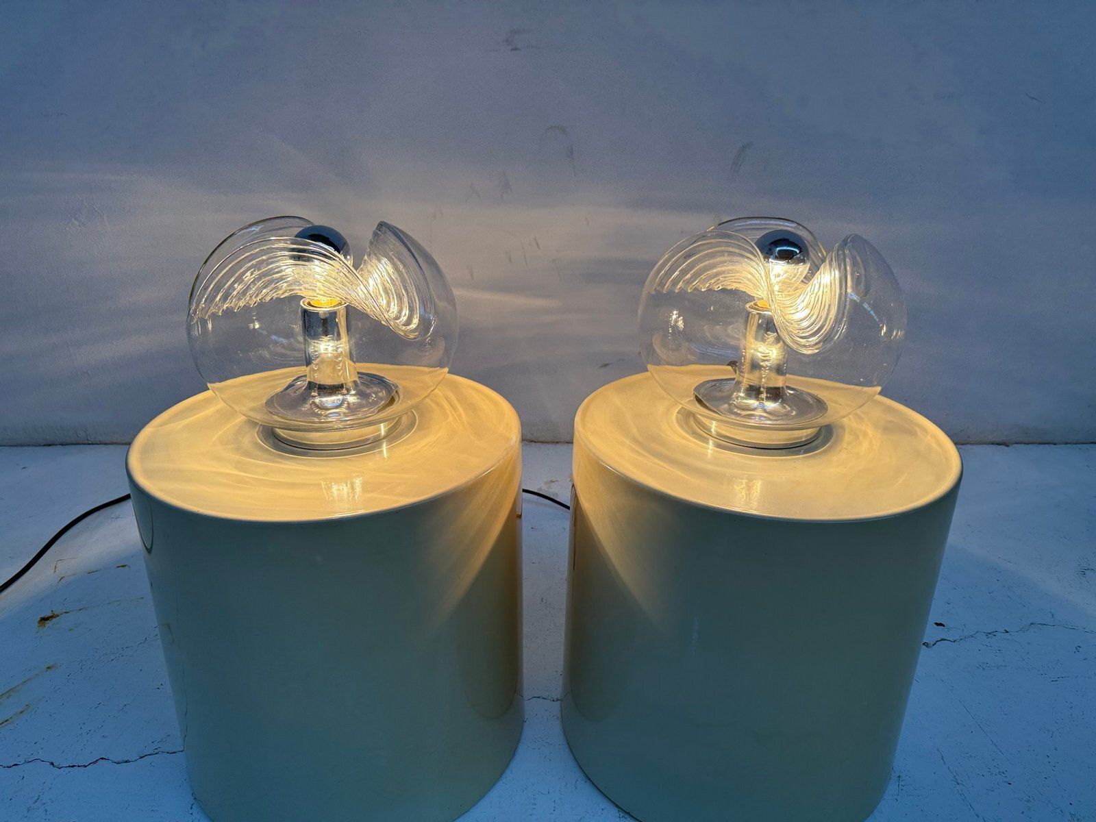 Vintage Model Wave Table Lamps By Koch & Lowy For Peill & Putzler, 1970s, Set Of 2