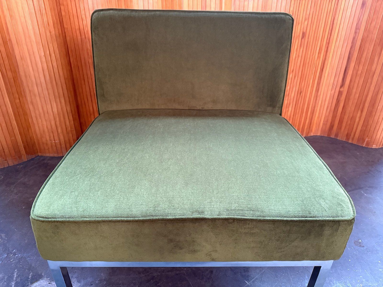 Green Velvet Chair, 1960s photo for sale
