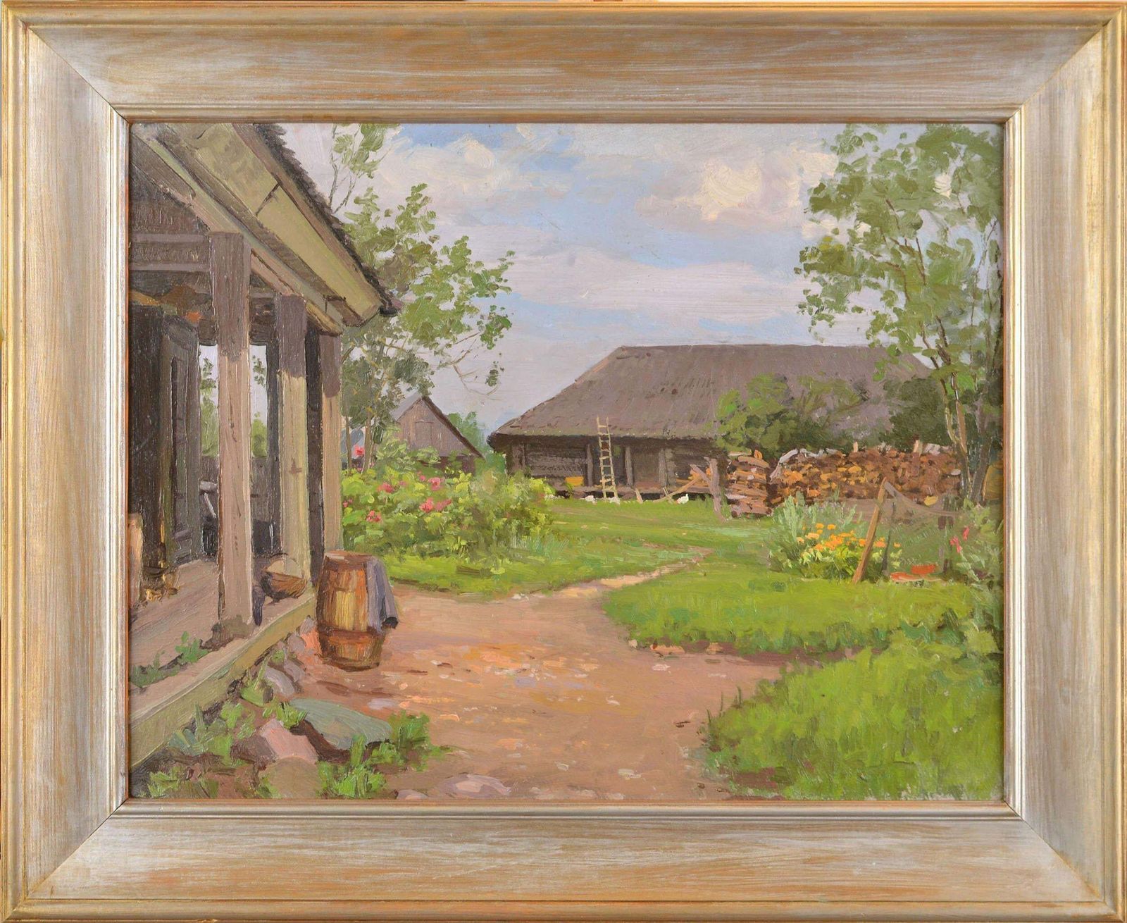 Alfejs Bromults Courtyard, Cardboard/Oil, 43x55 Cm, 19541954 photo furniture