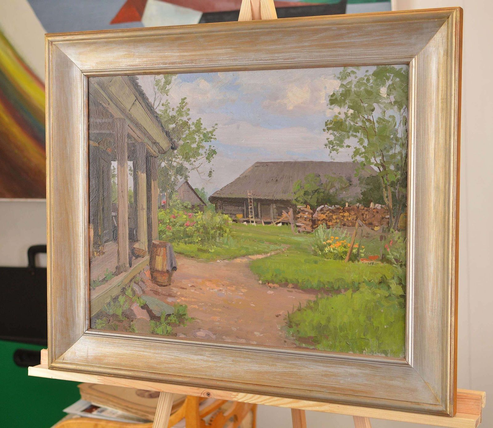 photo furniture Alfejs Bromults Courtyard, Cardboard/Oil, 43x55 Cm, 19541954