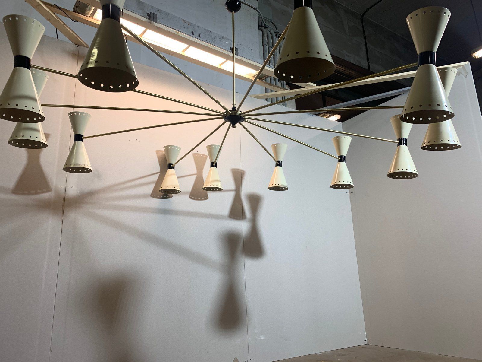12 Arm Chandelier From Stilnovo, Milan, Italy, 1950s photo for sale