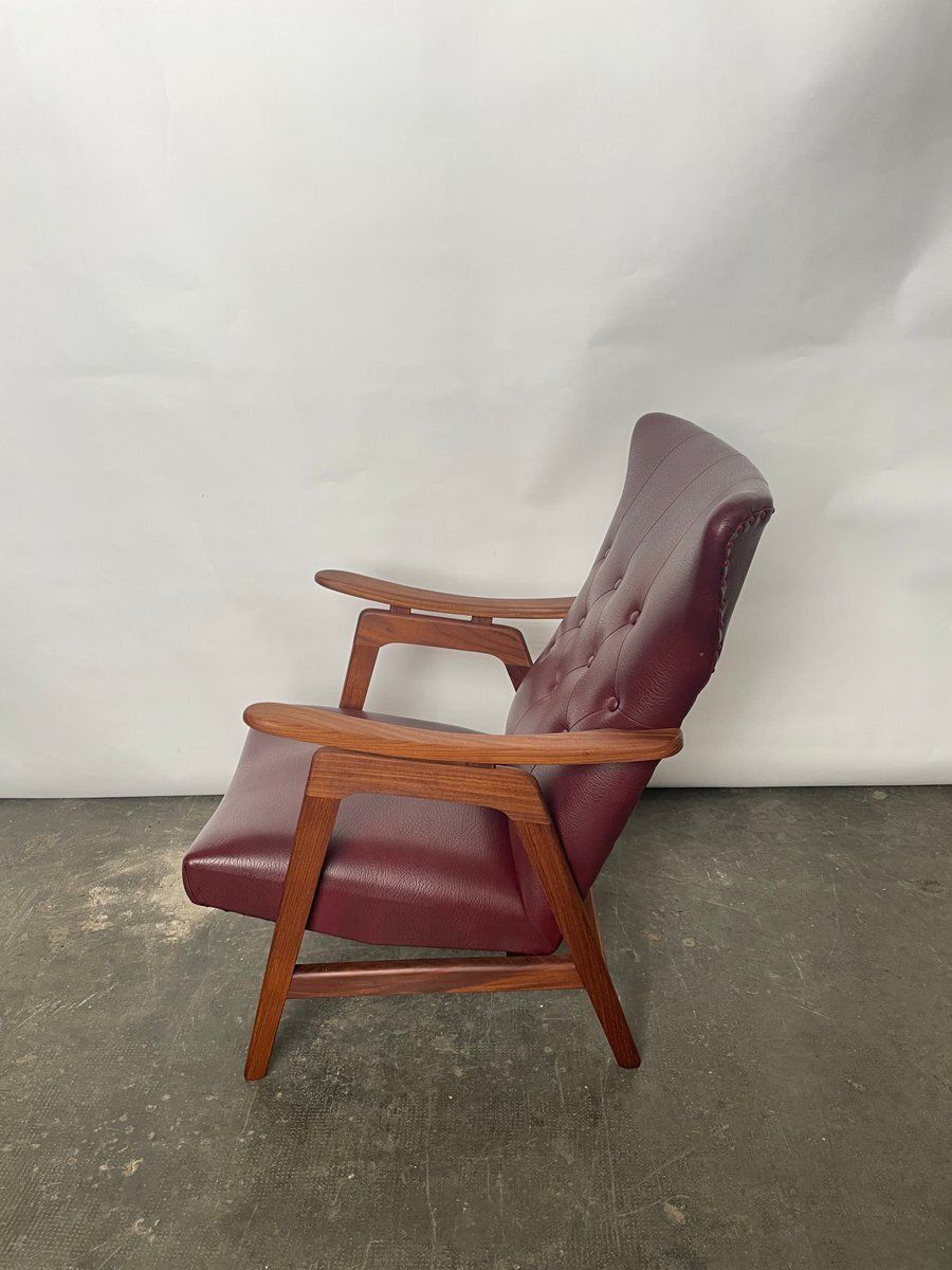 Mid Century Highback Lounge Chair Attributed To Louis Van Teeffelen For Wébé, 1960s photo vinterior