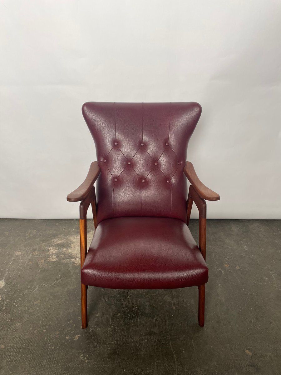Mid Century Highback Lounge Chair Attributed To Louis Van Teeffelen For Wébé, 1960s photo buy