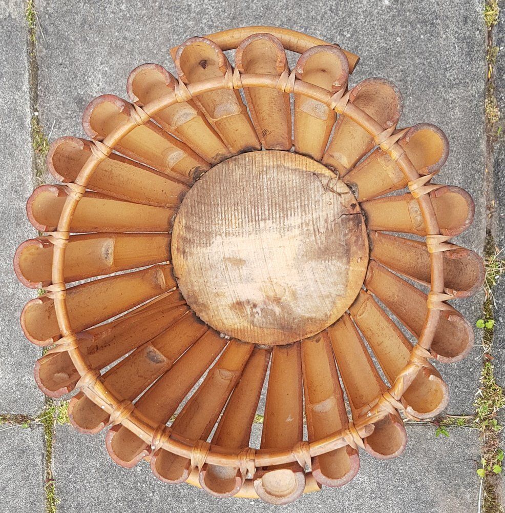 Mid Century Bamboo Plant Stand photo furniture